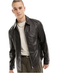 ASOS - Faux Leather Harrington Jacket - Lyst