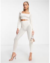 SIMMI - Simmi Knitted Ribbed High Waist Contour legging Co-ord - Lyst