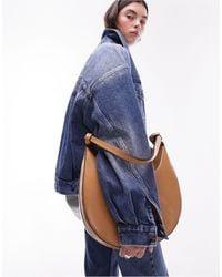 TOPSHOP - Stella - sac porté épaule avec détails noués - fauve - Lyst