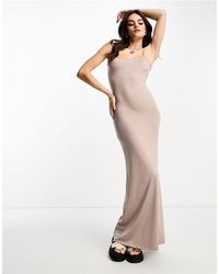 Bershka - Strappy Soft Shaping Maxi Dress - Lyst