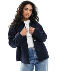Monki - – mantel aus teddyfell - Lyst