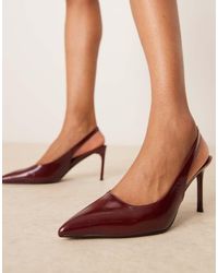 ASOS - Zapatos De Tacón Medio De Aguja Destalonados Spicy De -Rojo - Lyst