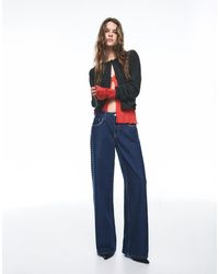 Pull&Bear - Studded Wide-leg Jeans - Lyst