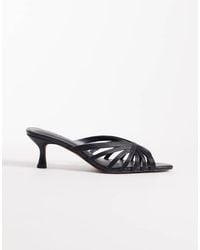 ASOS - Healing Strappy Peep Toe Mid Heel Mules - Lyst