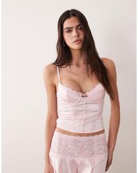 I.AM.GIA - Ashling Satin And Lace Corset Top - Lyst