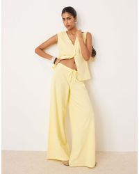ASOS - Textured Knit Wide Leg Co-ord Trouser - Lyst