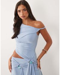 ASOS - Co-ord Slinky Asymmetrical Top With Hardware Detail - Lyst