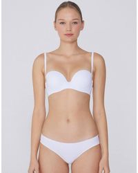 Tezenis - New York Padded Microfibre Bandeau Bra - Lyst