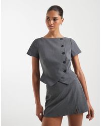 ASOS - Wrap Front Tailored Top - Lyst