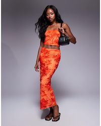 Princess Polly - Mesh Bandeau Top And Low Rise Midi Skirt Full Set - Lyst