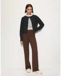 Pull&Bear - Pantaloni Eleganti Marroni Con Cuciture A Vista - Lyst