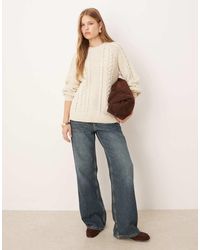 Aware - Jersey Color Crema Extragrande De Punto De Ochos Grueso De -Blanco - Lyst