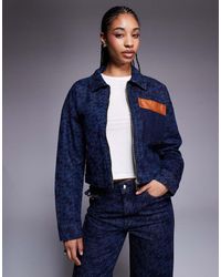 River Island - Mongrammed Denim Jacket Co-ord - Lyst