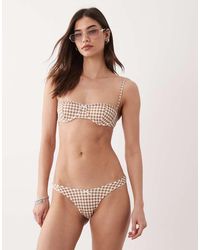 Free Society - Gingham Underwire Bikini Top - Lyst