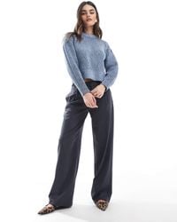 Bershka - Low Rise Wide Leg Tailored Pants - Lyst