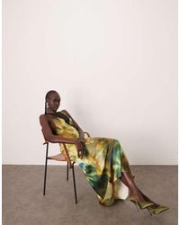 ARRANGE - Sheer Panelled Bias Cut Maxi Dress - Lyst