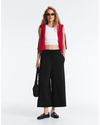 Oysho - Soft-touch Wide-leg Crop Trousers With Modal - Lyst