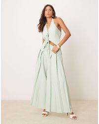 ASOS - Pantalon d'ensemble à pinces coupe ultra ample ajustée - pistache - Lyst