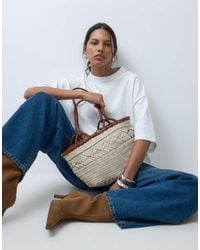 ASOS - Leather Weave Tote Bag - Lyst