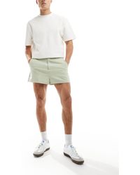 ASOS - Pantaloncini eleganti taglio corto color salvia - Lyst