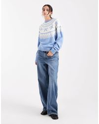 ASOS - Bow Pattern Yoke Fairisle Jumper - Lyst