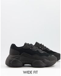 ASOS Wide Fit Divine Chunky Trainers - Black