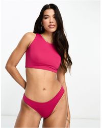 Threadbare - Sporty High Neck Bikini Top And Bottom Set - Lyst