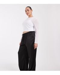 ONLY - Satin Look Wide Leg Pants - Lyst