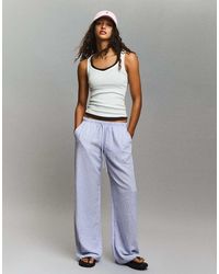 Bershka - Petite Linen Rich Trousers With An Elasticated Waistband - Lyst