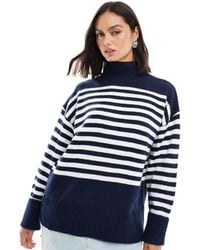 ASOS - Knitted High Neck Jumper With Turn Back Cuffs - Lyst