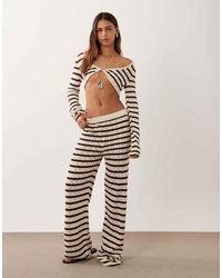 Miss Selfridge - Crochet Wide Leg Trouser - Lyst