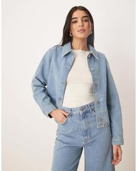 ASOS - – jeanshemd mit wildblumen-laserdesign - Lyst