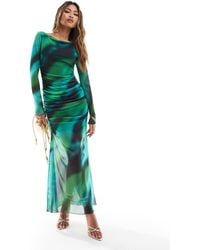 ASOS - – langärmliges midikleid aus netzstoff - Lyst