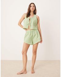 Luna - – pyjama aus trägertop und shorts mit vichy-karo - Lyst