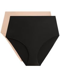 Oysho - 2 Invisible Polyamide Blend Medium-Support High-Waisted Classic Briefs - Lyst