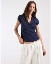 Hollister - Cinched Short Sleeve Henley Shirt - Lyst