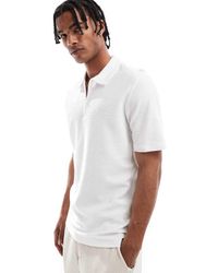 Jack & Jones - Polo Bianca Testurizzata Con Zip - Lyst