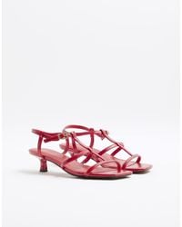 River Island - Kitten Heel Strappy Sandals - Lyst