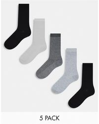 River Island - 5 Pack Ribbed Ankle Sock - Lyst