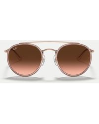 Ray-Ban - Round Double Bridge Round Sunglasses With Lens - Lyst