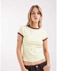 ASOS - Short Sleeve Baby Tee With Contrast Ringer - Lyst
