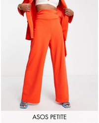ASOS - Asos Design Petite Jersey Suit Super High Waist Wide Leg Pants - Lyst