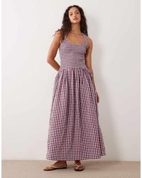 ASOS - Crinkle Scoop Neck Maxi Sundress With Shirred Waist - Lyst