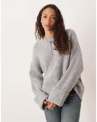 JJXX - Pull oversize en maille à manches retroussées - clair - Lyst