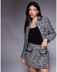 River Island - Tailored Sparkly Boucle Jacket - Lyst