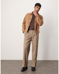 ASOS - Smart Premium Wide Leg Trousers With Double Pleats - Lyst