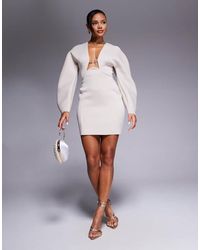 ASOS - Scuba Cocoon Sleeve Mini Dress With Central Trim Detail - Lyst