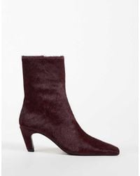 ASOS - Rumi Leather Square Toe Heeled Ankle Boots - Lyst