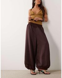 ASOS - Satin Lace Panel Balloon Pants - Lyst