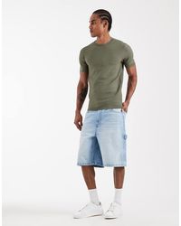River Island - Textured Muscle Fit T-Shirt - Lyst